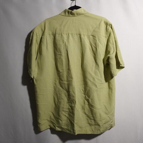 Cubavera Lime Green Button Up Shirt Mens L Camp Classic Retro Vacation Island - Picture 2 of 4